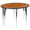 Flash Furniture Round 47.5 W, 48 L, 30.25 H, Chrome, Laminate, Particleboard, Steel, Wood Grain XU-GRP-A48-HCIRC-OAK-T-A-GG - alternate 7